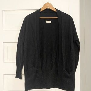 Classic Black Open-Front Cardigan